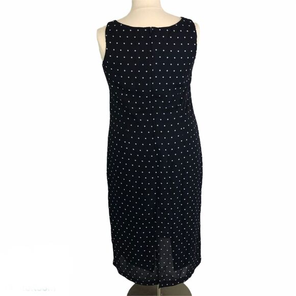 K & Company Career Chiffon Jacket Dress Lined Polka Dot Short Sleeves Boat Neck - Picture 12 of 12
